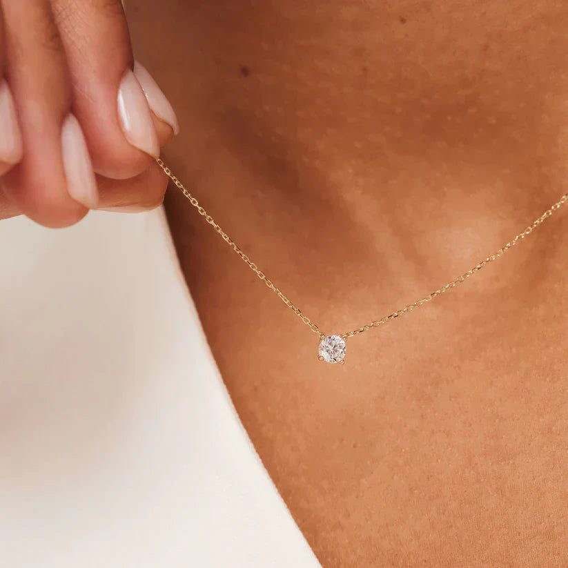 Cléa Moissanite Pierre Collier | Or