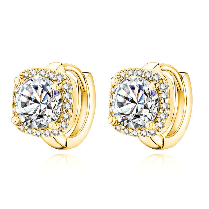 Nadine carré boucles d'oreilles | Or