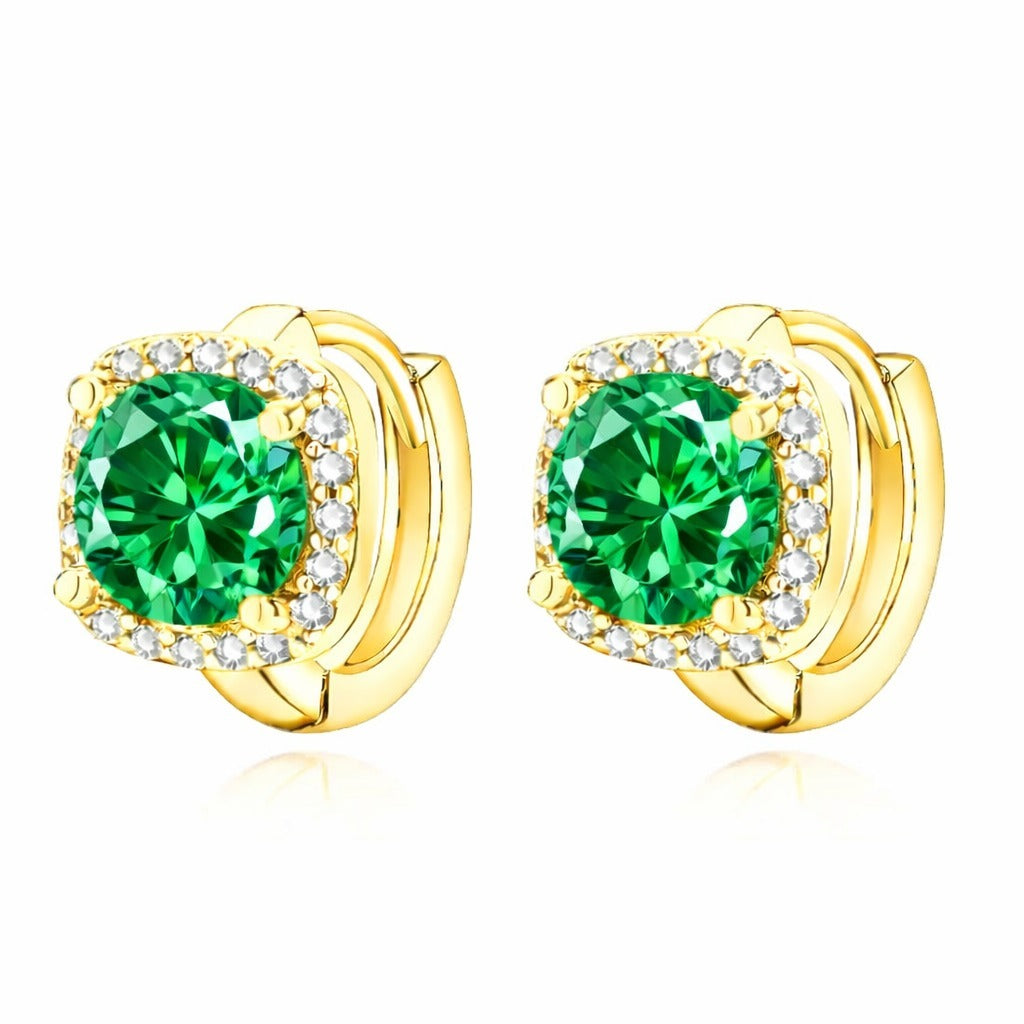 Nadine Émeraude Boucles d'Oreilles | Or